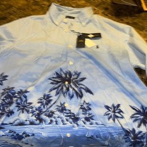 Polo Ralph Lauren Men's Sea Side Print Long Sleeve Oxford Woven